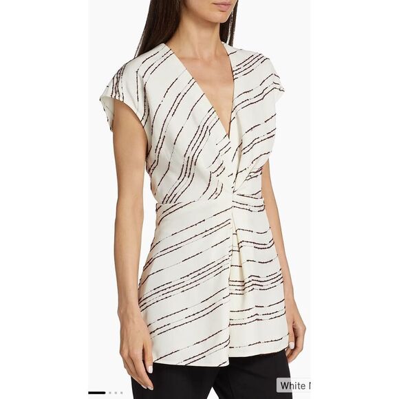 Proenza Schouler Stella Top In Textured Stripe NWT Size 2 - Picture 4 of 12